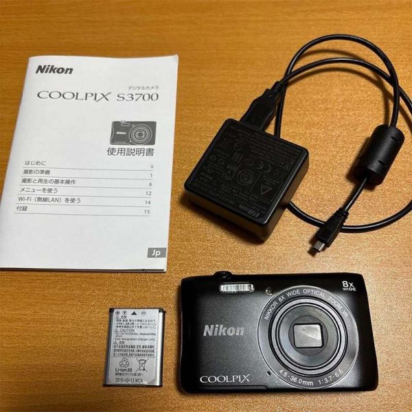 Nikon Coolpix S3700 Black 20.1mp Digital Camera 8x Zoom From Japan Refurbished2