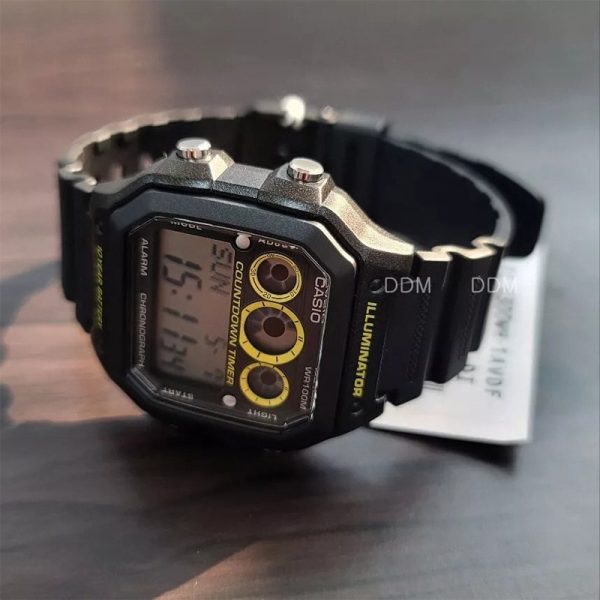 Casio Digital Men Watch Ae 1300wh 1a Resin Strap Black Original Refurbished