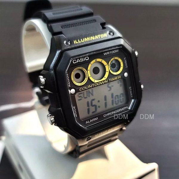 Casio Digital Men Watch Ae 1300wh 1a Resin Strap Black Original Refurbished2