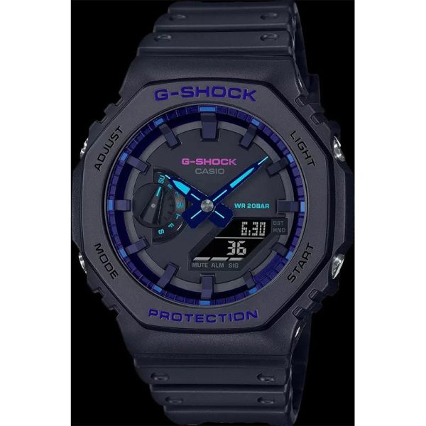 G Shock Ga2100vb 1a Virtual Reality Casioak Blue Violet Ana Digi Watch Refurbished1