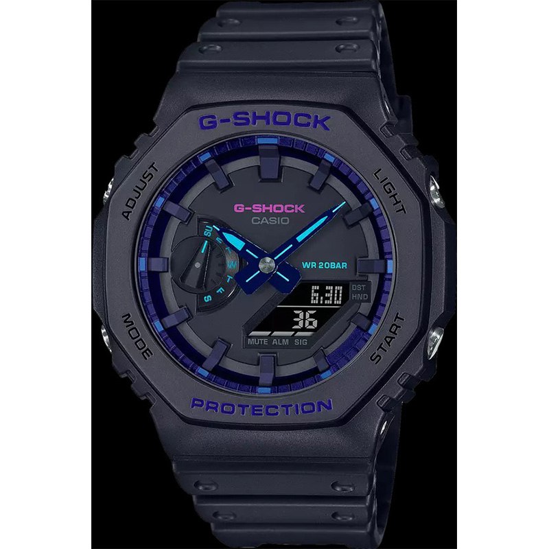 G Shock Ga2100vb 1a Virtual Reality Casioak Blue Violet Ana Digi Watch Refurbished1