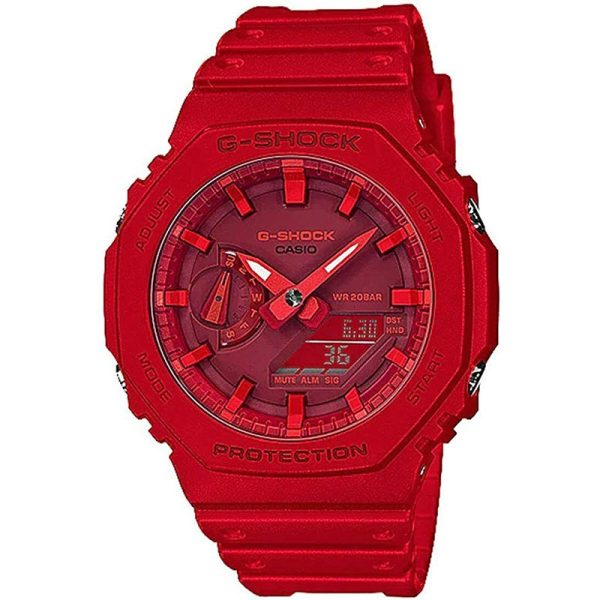 New Casio Oak G Shock Ga2100 4 Ad Digital Carbon Resin Red Men's Watch Refurbished3