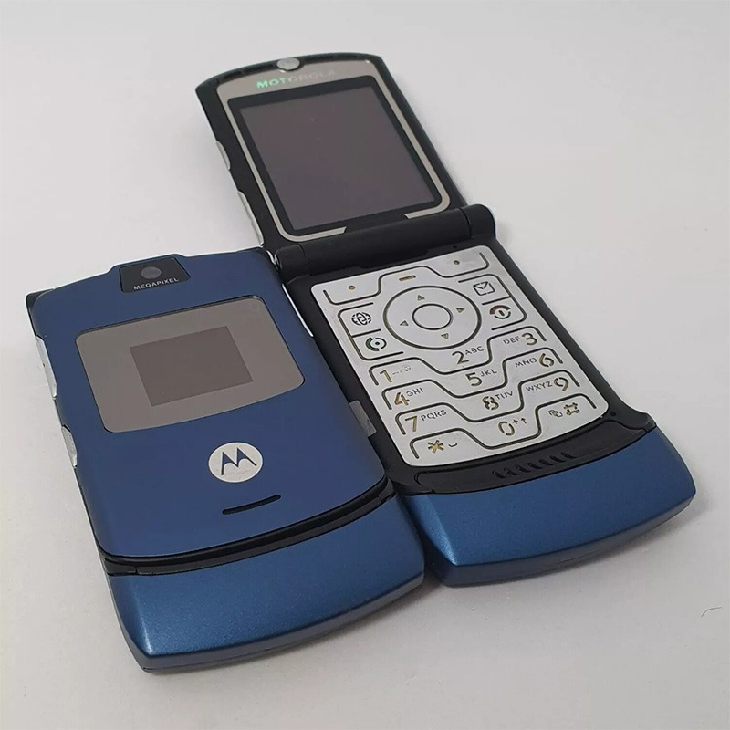 Original Motorola Razr V3 Gsm 2g Mp4java Camera Retro Flip Mobile Phone Refurbished1